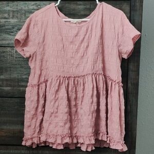 Entro Pink Textured Blouse